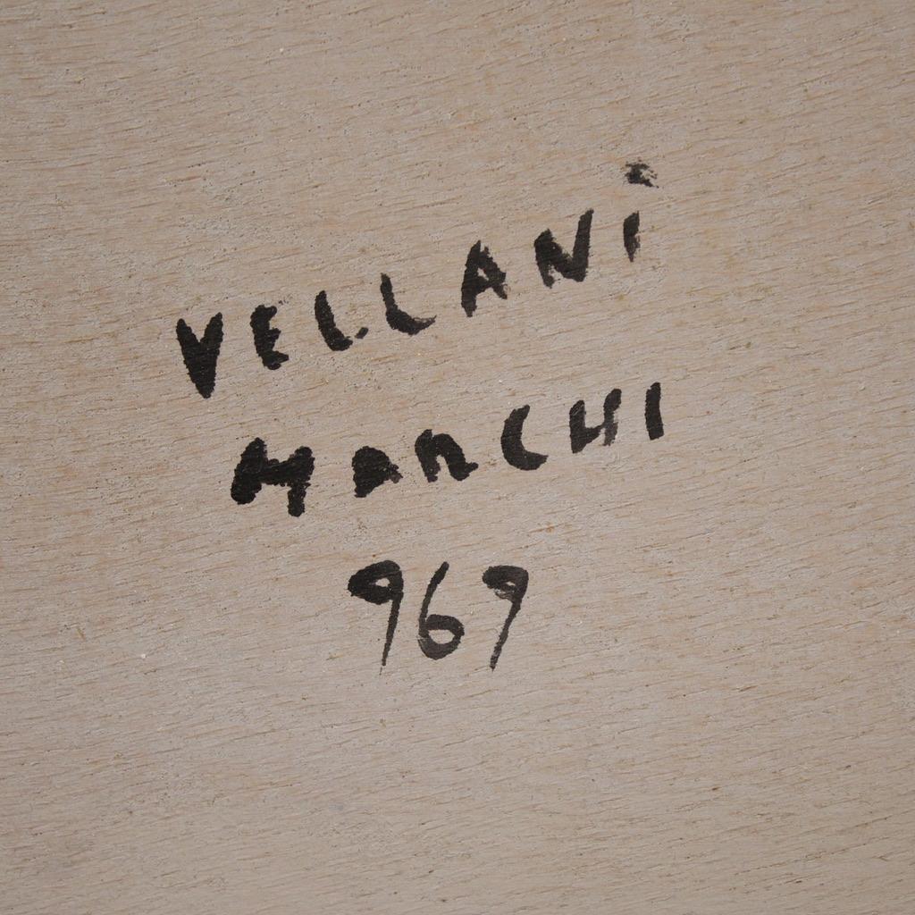 20. Jahrhundert Öl auf Masonit Weiblicher Akt Signiert Vellani Marchi Gemälde, 1969 im Angebot 1