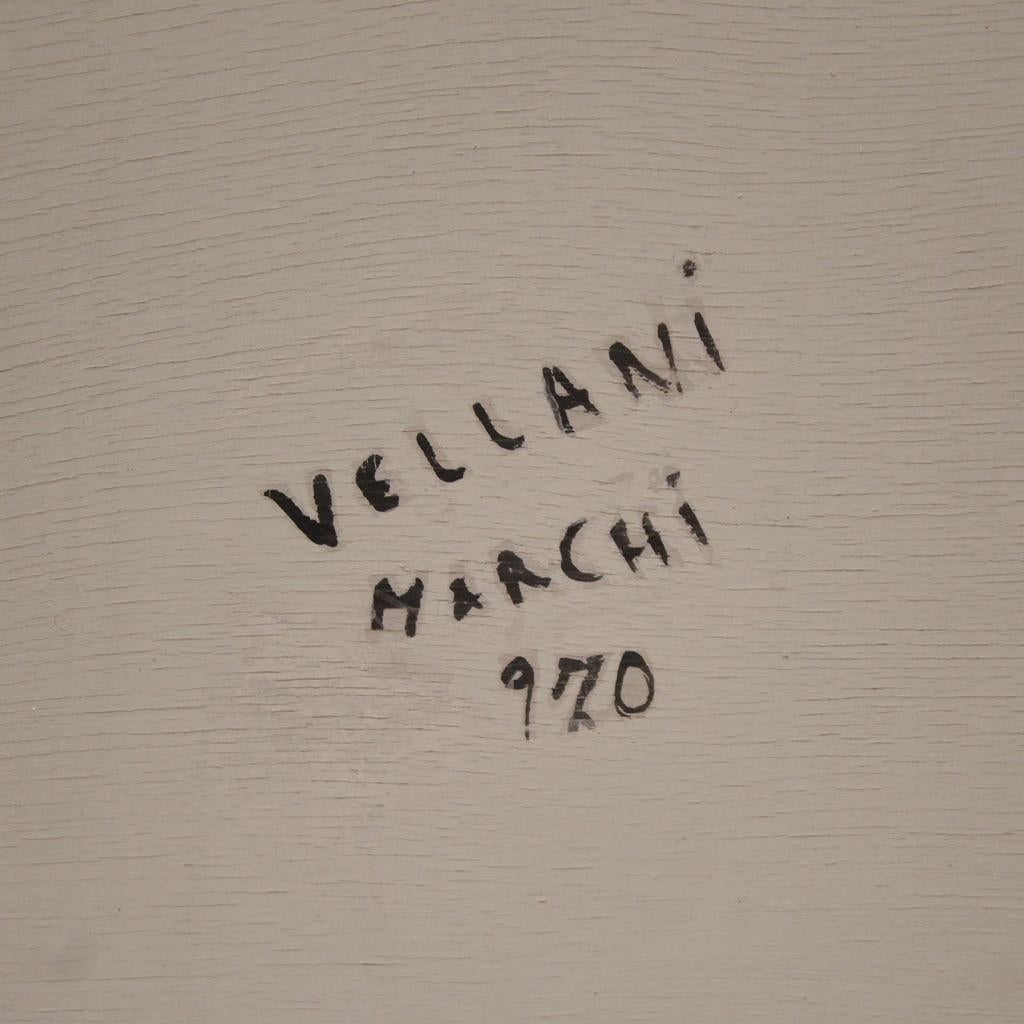 20. Jahrhundert Öl auf Masonit Weiblicher Akt Signiert Vellani Marchi Gemälde, 1970 im Angebot 6