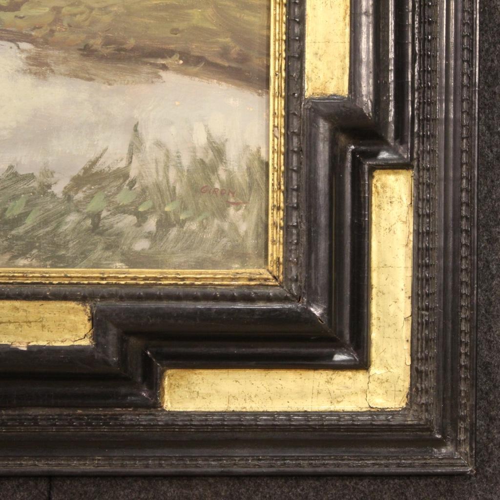 20th Century Oil on Masonite French Signed Landscape Painting, 1950s For Sale 1