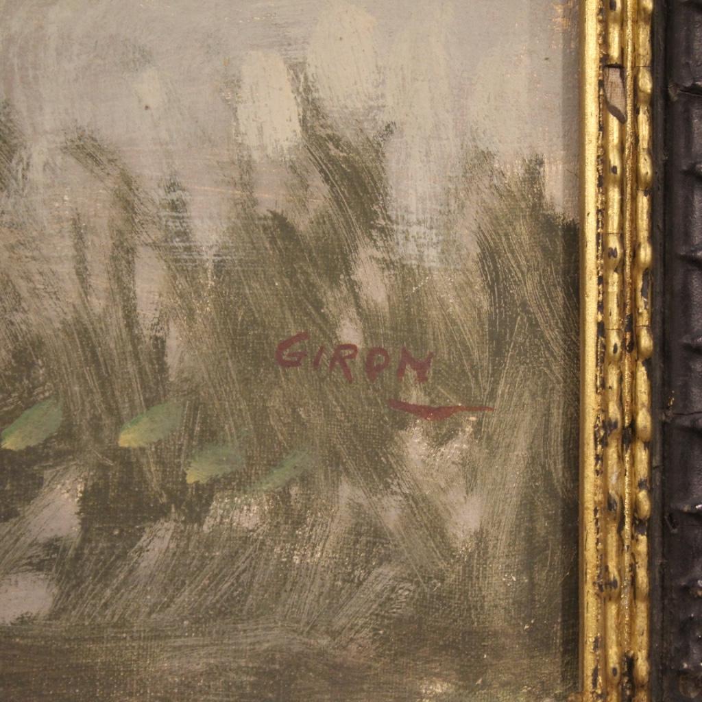 20th Century Oil on Masonite French Signed Landscape Painting, 1950s For Sale 3