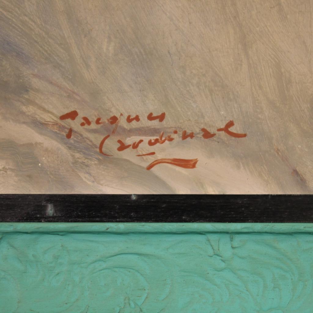 Mid-20th Century 20th Century Oil on Masonite French Signed Nude Female Painting, 1960