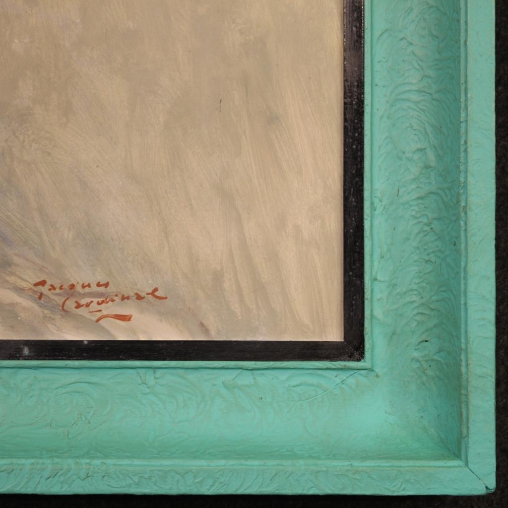 20th Century Oil on Masonite French Signed Nude Female Painting, 1960 3