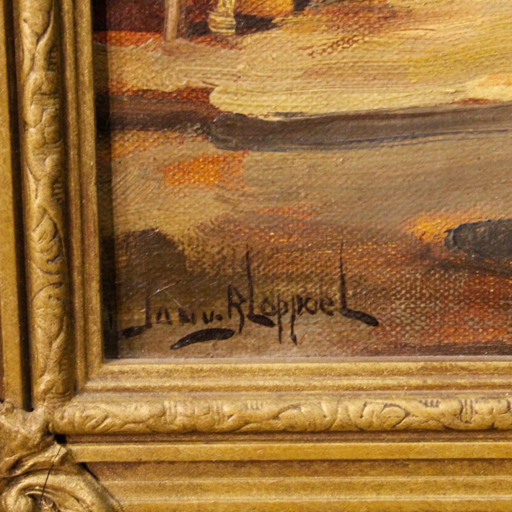 20th Century Oil on Masonite French Signed Painting with City View, 1960 5