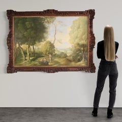 20th Century Oil on Masonite Italian Countryside Landscape Painting, 1950s