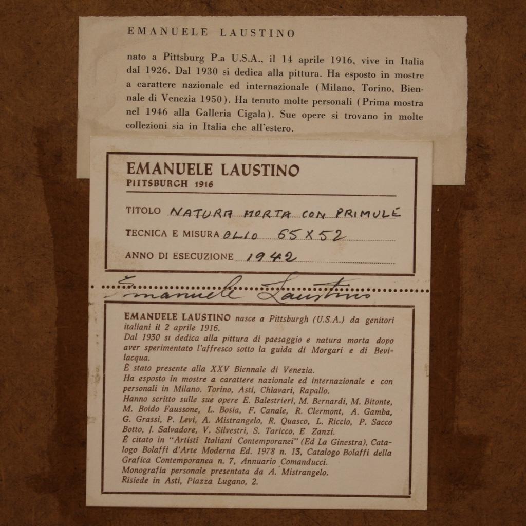 Massonite 20e siècle Huile sur Masonite Peinture italienne de nature morte datée et signée, 1942 en vente