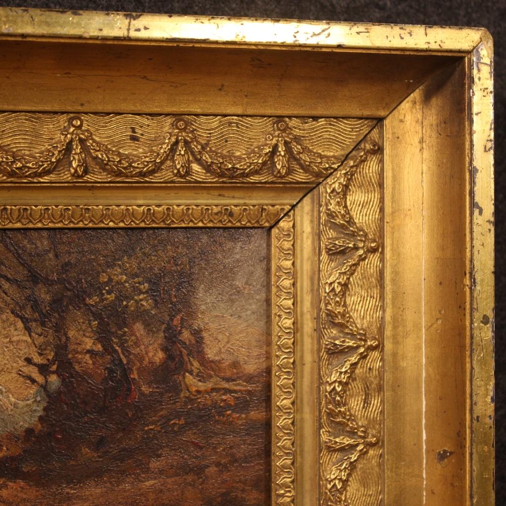 Peinture de paysage italienne à l'huile sur massonite du 20ème siècle, 1960 1