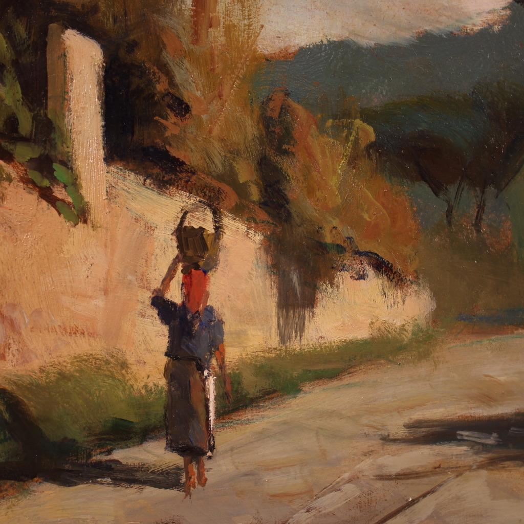 siglo XX Óleo sobre masonita Italiano Firmado  C. Filippelli Paisaje en venta 7