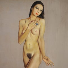 20th Century Oil on Masonite Nude Italian Painting Signed Mario Vellani Marchi