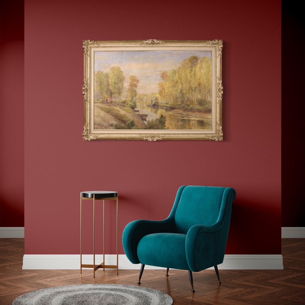 siglo XX Óleo sobre masonita Firmado A. Corradi Paisaje Pintura italiana, 1950 en Bueno estado para la venta en Vicoforte, Piedmont