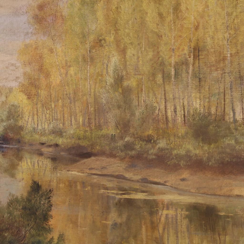 siglo XX Óleo sobre masonita Firmado A. Corradi Paisaje Pintura italiana, 1950 en venta 2