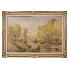 20th Century Oil on Masonite Signed A. Corradi Landscape Italian Painting, 1950