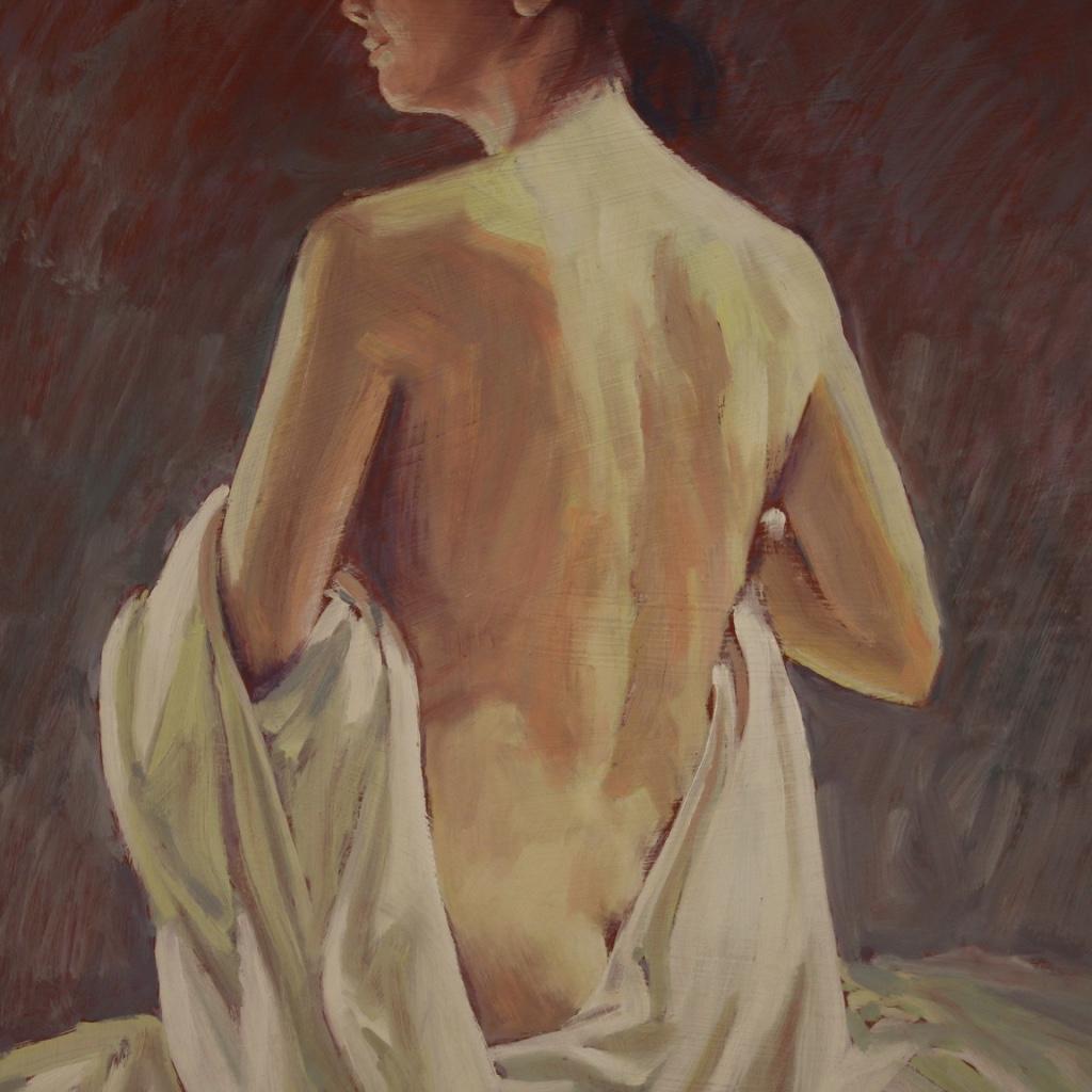 20th Century Oil on Masonite Signed and Dated Italian Nude Female Painting, 1975 6