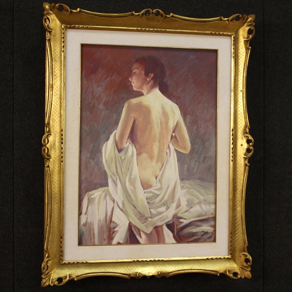 20th Century Oil on Masonite Signed and Dated Italian Nude Female Painting, 1975 5