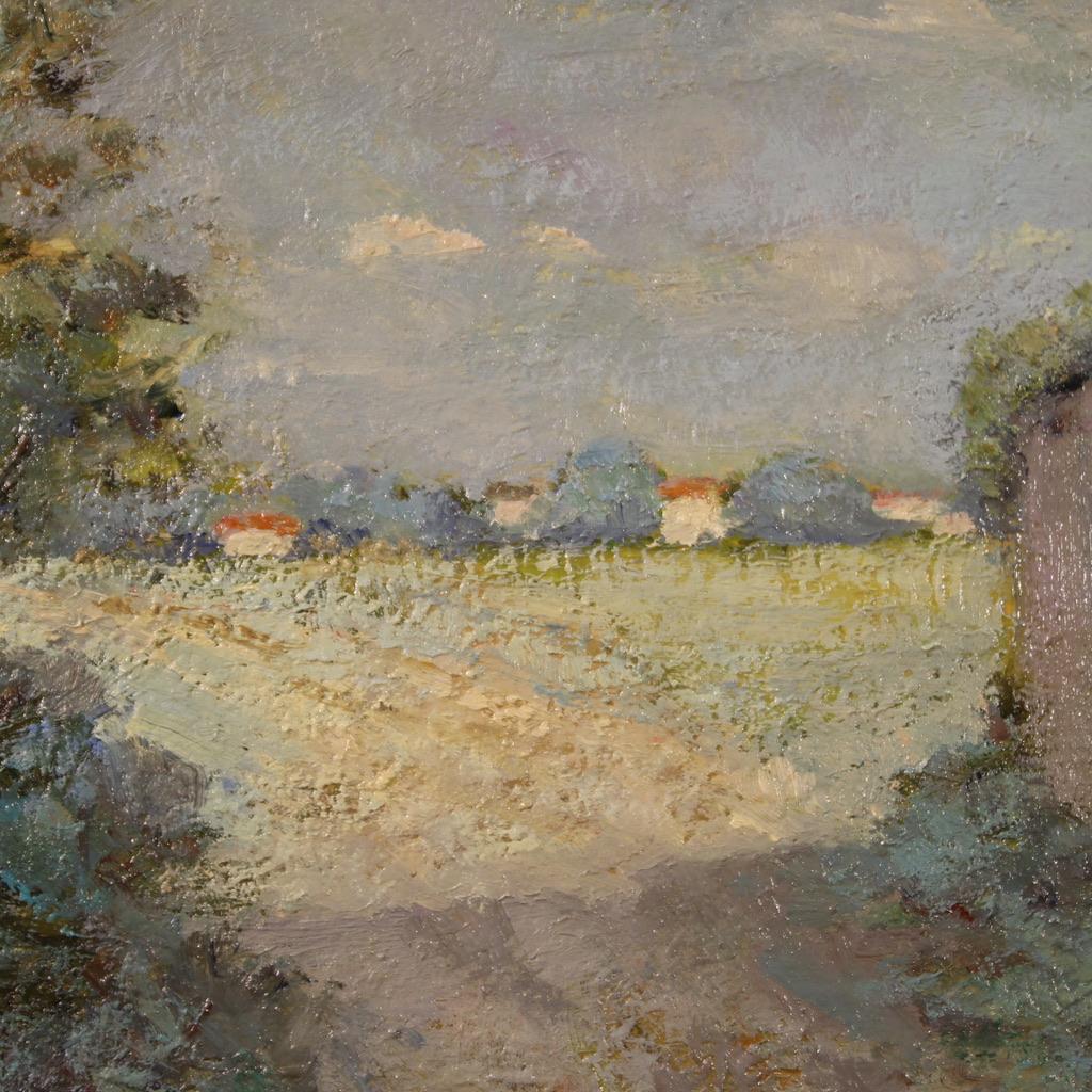 20th Century Oil On Panel Antique Italian Signed Landscape Painting, 1980 For Sale 5