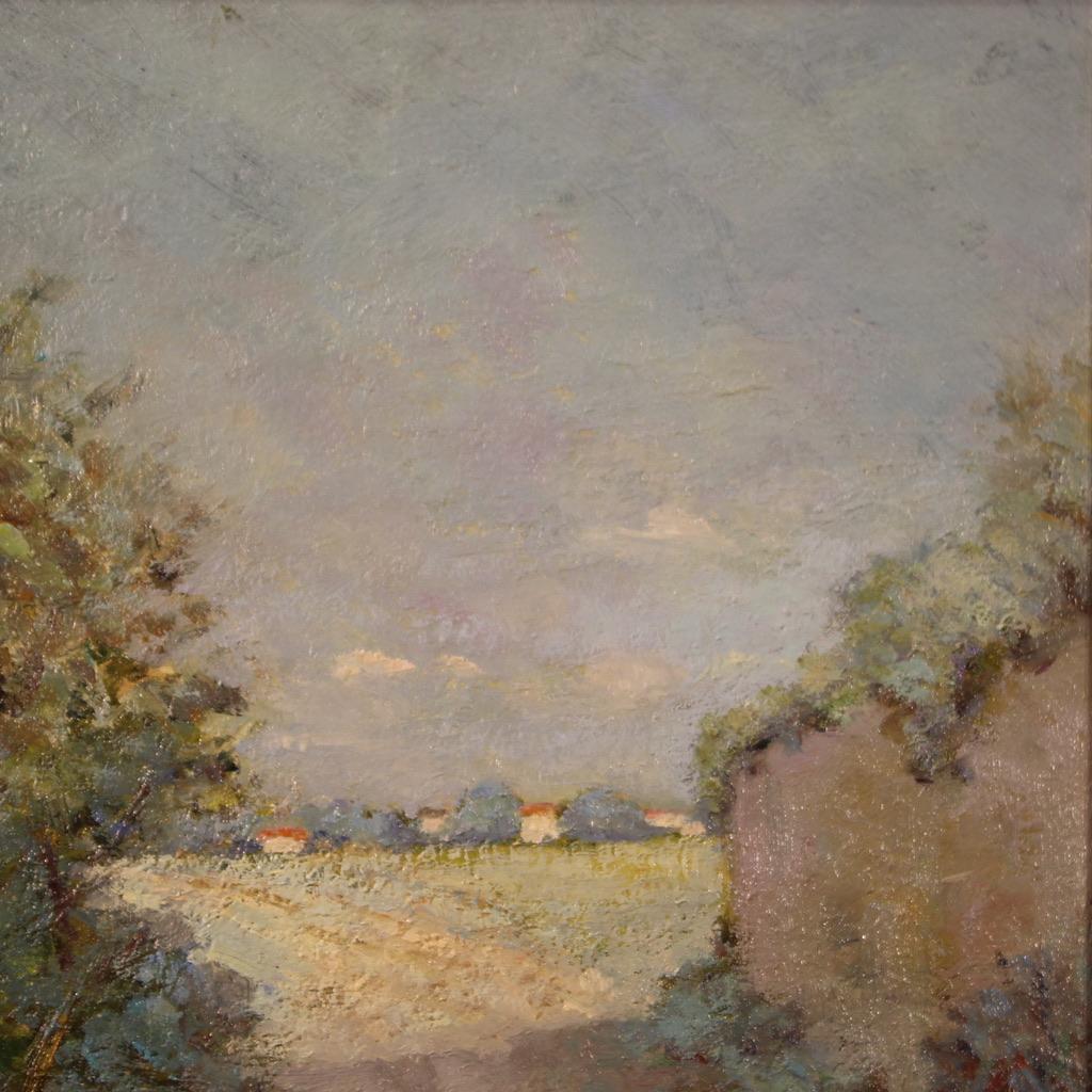 20th Century Oil On Panel Antique Italian Signed Landscape Painting, 1980 For Sale 1