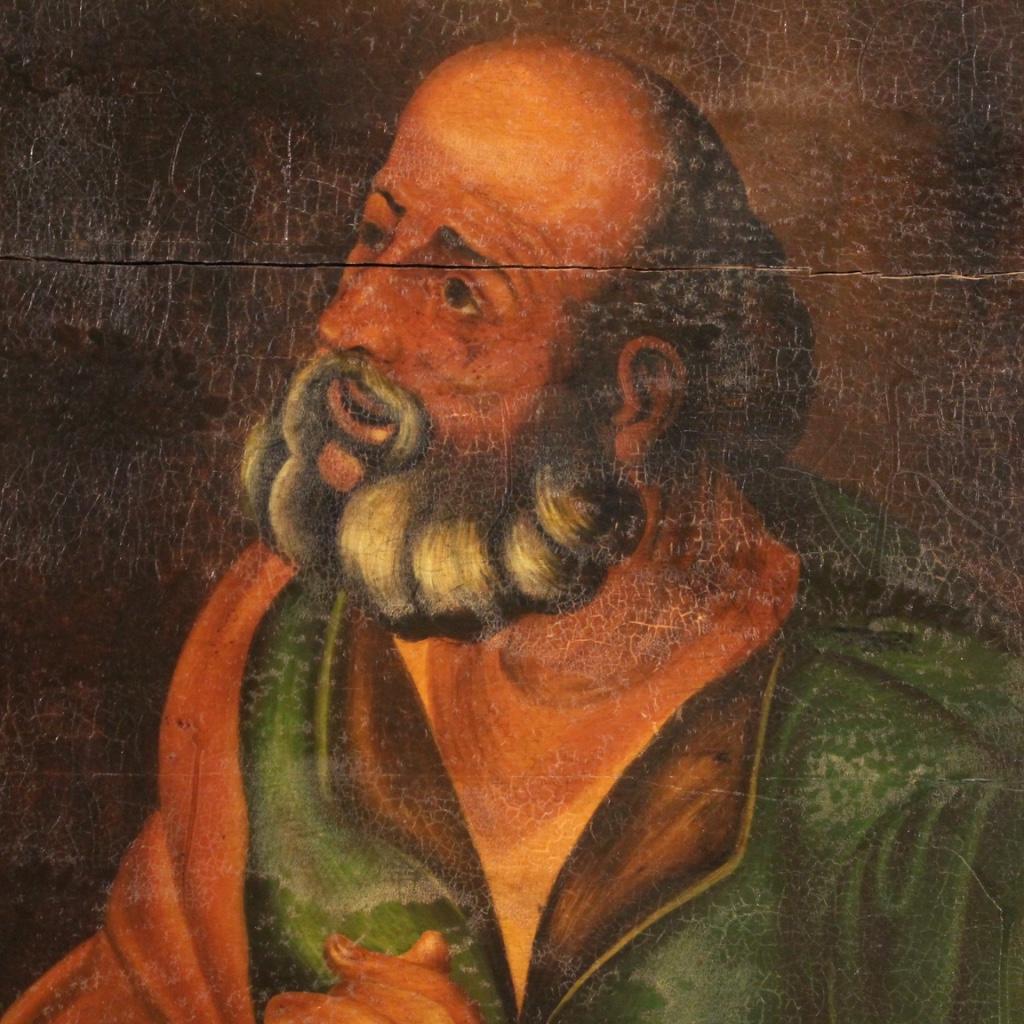 20th Century Oil on Panel Italian Religious Painting Saint Jerome, 1960 In Good Condition In Vicoforte, Piedmont