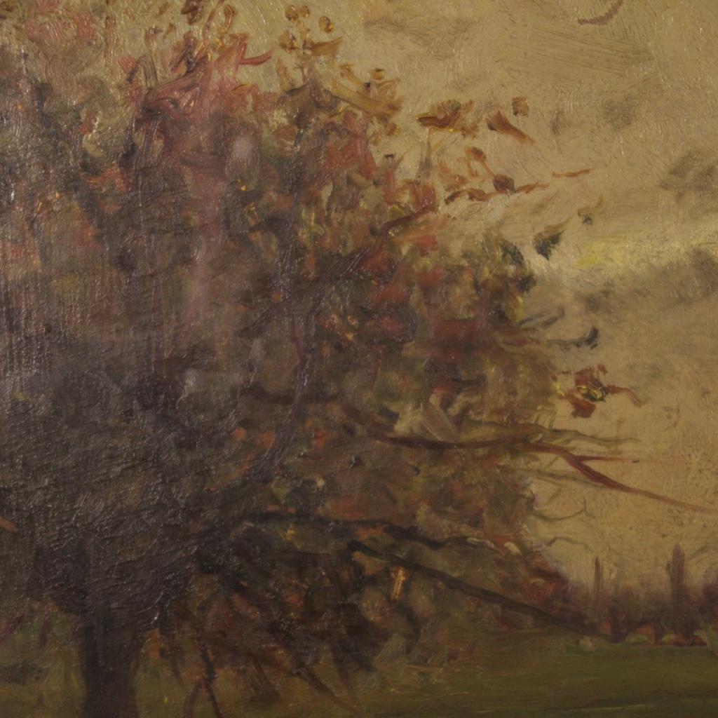 huile sur panneau:: 20ème siècle Peinture de paysage signée en Italie:: 1960 3