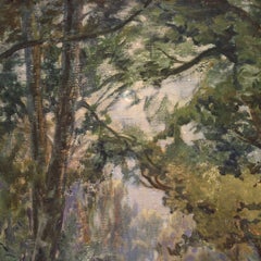 20th Century Oil on Panel Italian Signed Luigi Onetti Landscape Painting, 1925