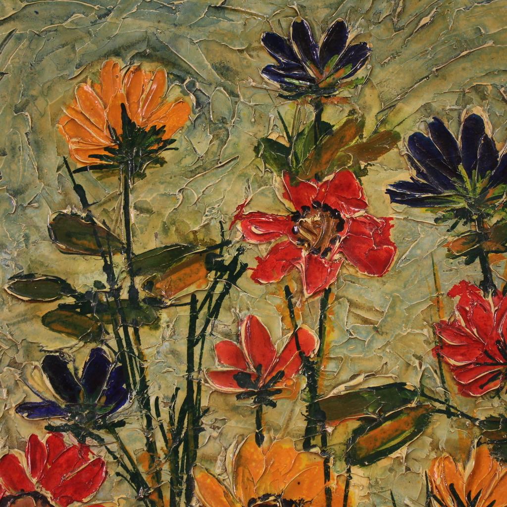 huile sur panneau du 20e siècle Nature morte italienne signée, 1960 en vente 7