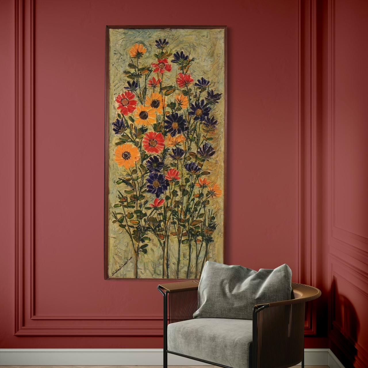 huile sur panneau du 20e siècle Nature morte italienne signée, 1960 Bon état - En vente à Vicoforte, Piedmont