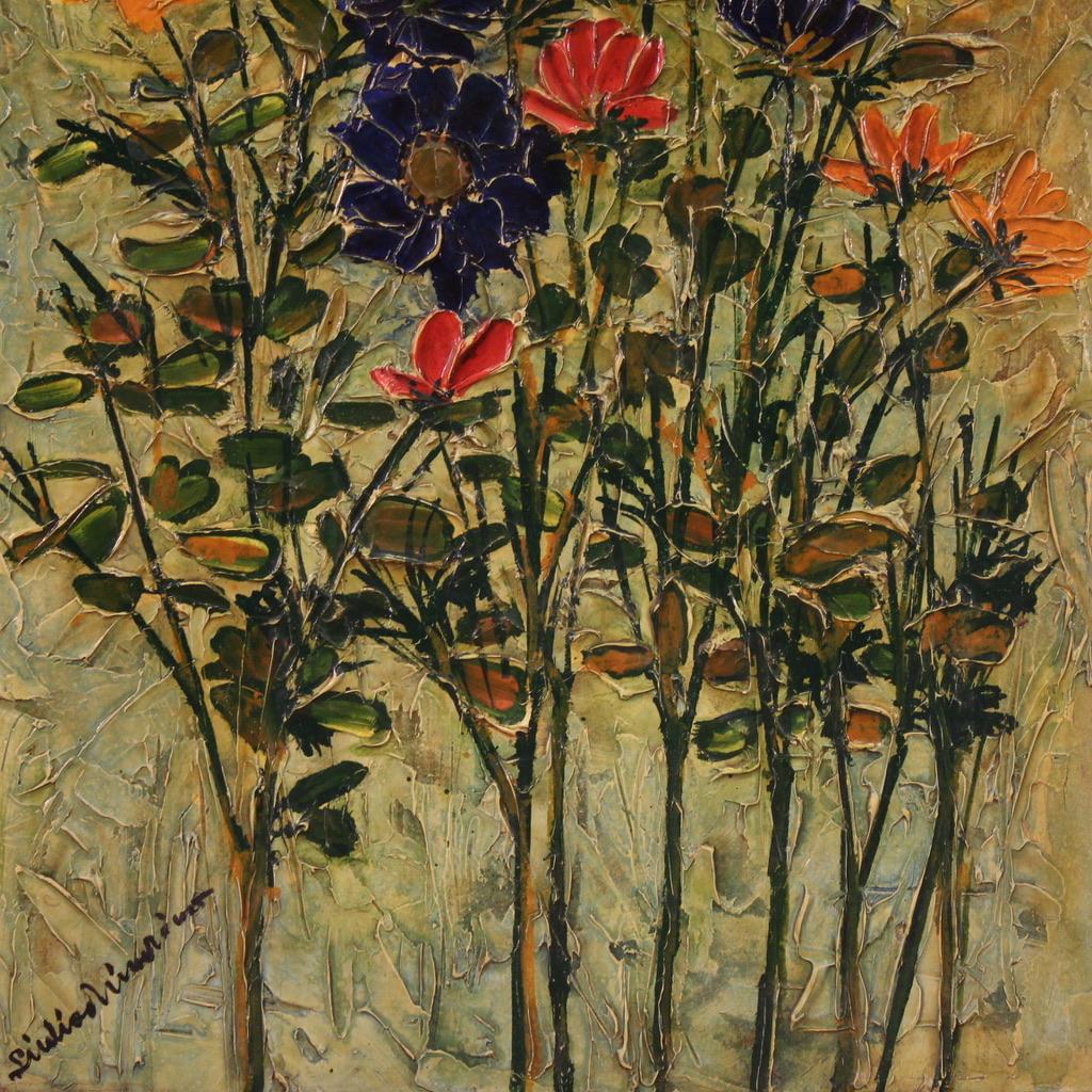 huile sur panneau du 20e siècle Nature morte italienne signée, 1960 en vente 1