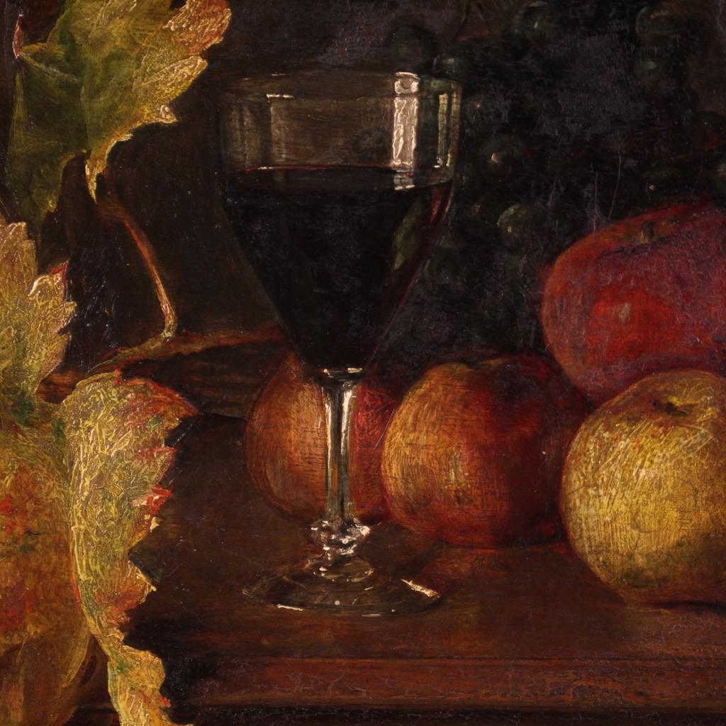 20th Century Oil on Panel Italian Still Life Painting With fruit, 1920 5