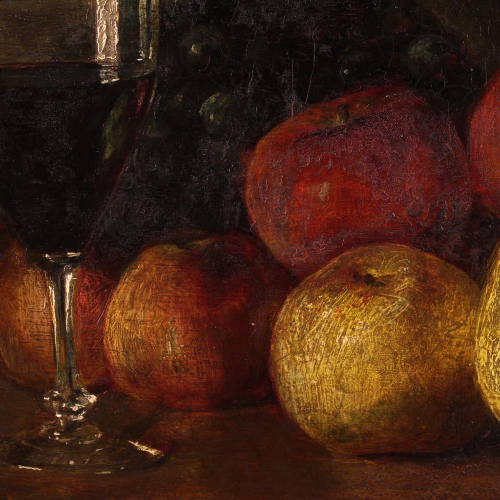 20th Century Oil on Panel Italian Still Life Painting With fruit, 1920 9