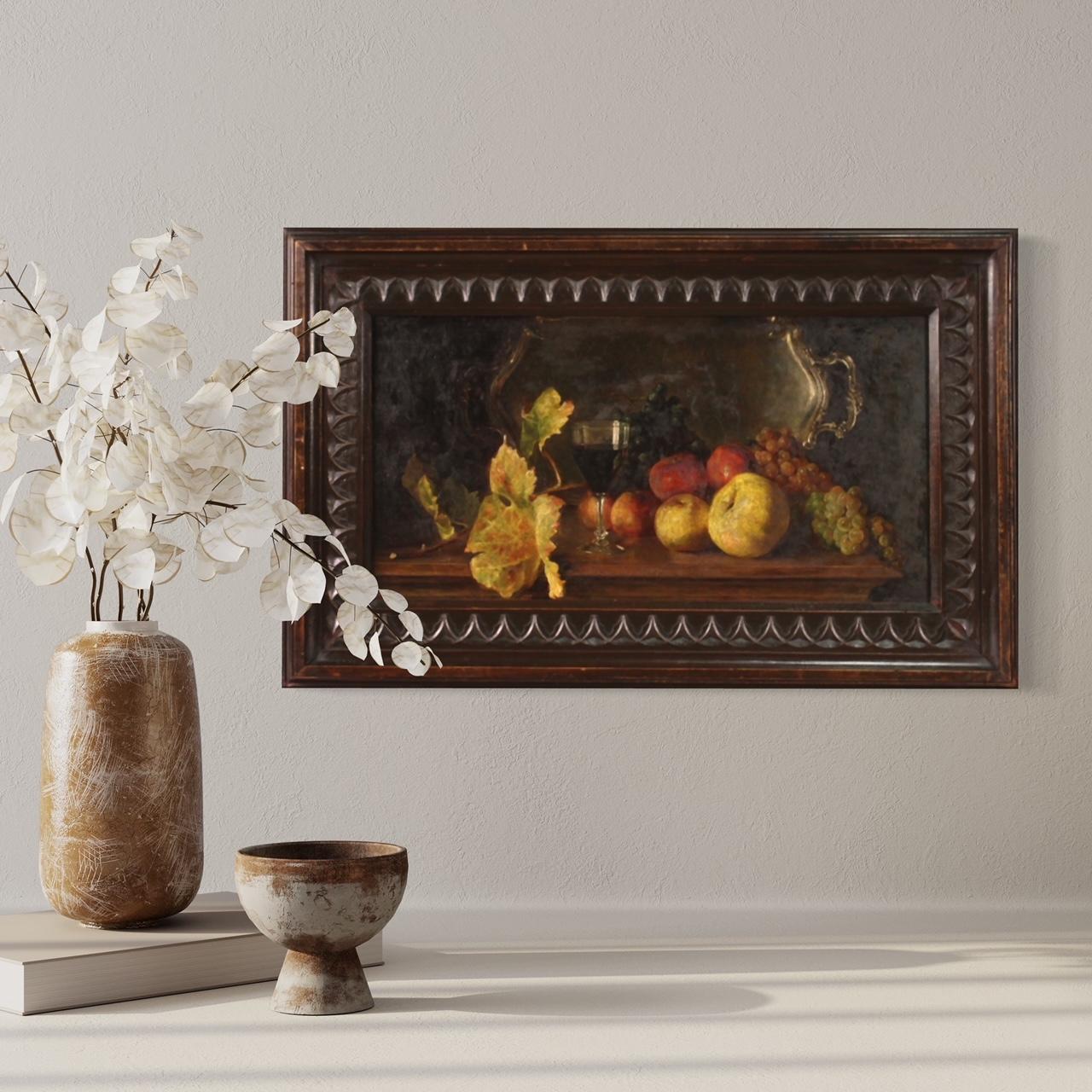 20th Century Oil on Panel Italian Still Life Painting With fruit, 1920 1