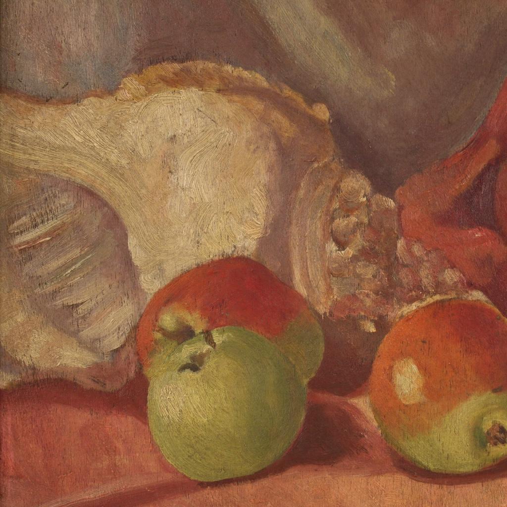 20th Century Oil on Panel Italian Still Life Signed Painting, 1930 For Sale 7