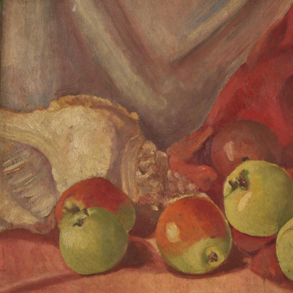 Siglo XX Óleo sobre tabla Pintura firmada Bodegón italiano, 1930 siglo XX en venta