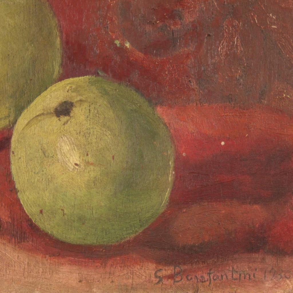 Peinture à l'huile sur panneau du 20ème siècle, nature morte italienne, signée, 1930 en vente 2