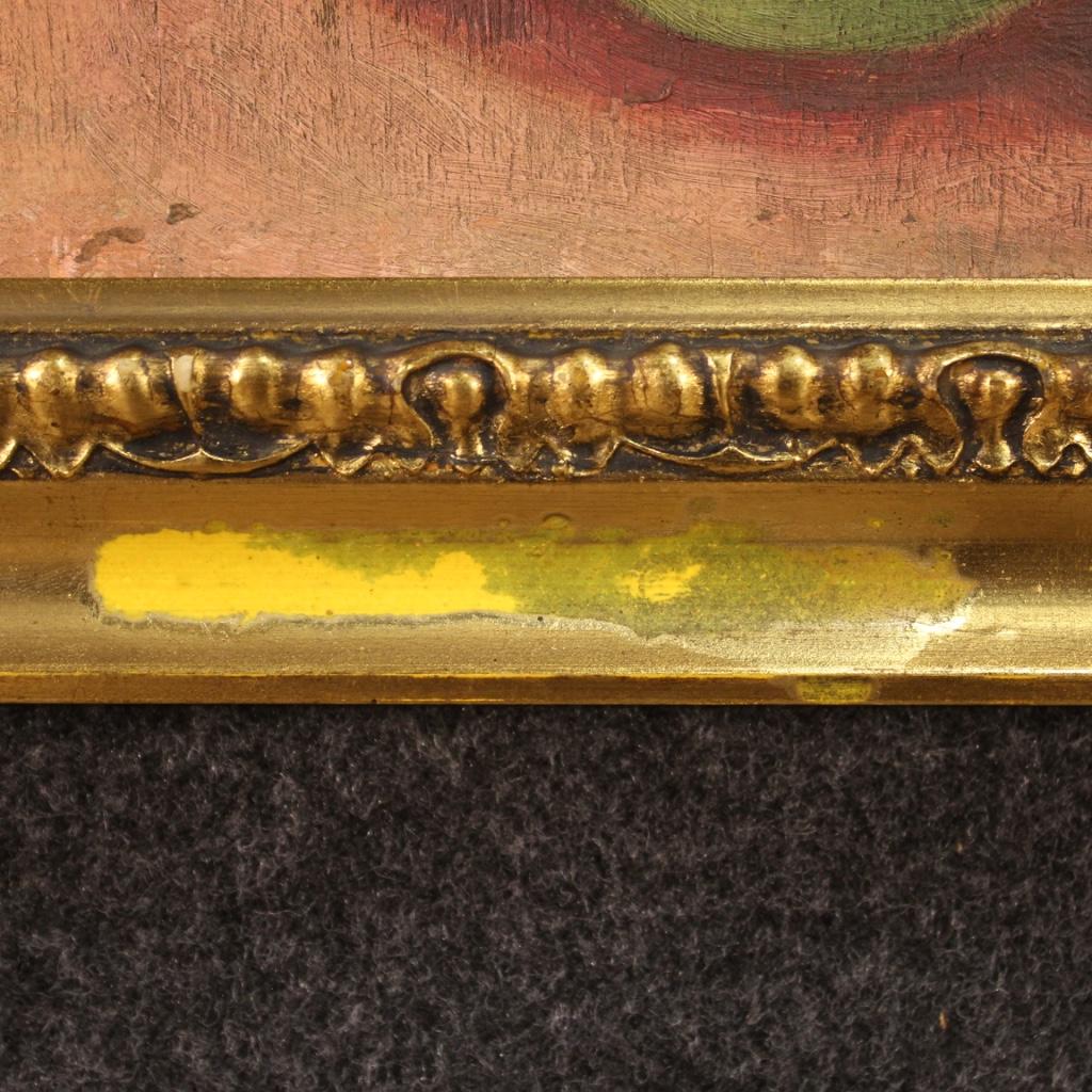 Siglo XX Óleo sobre tabla Pintura firmada Bodegón italiano, 1930 en venta 3