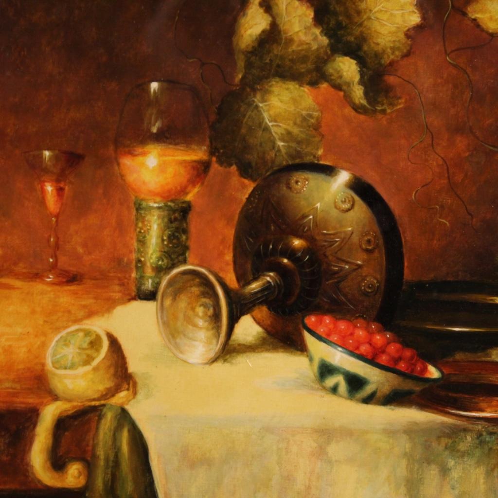 20th Century Oil on Panel Signed Italian Still Life Painting, 1970 2