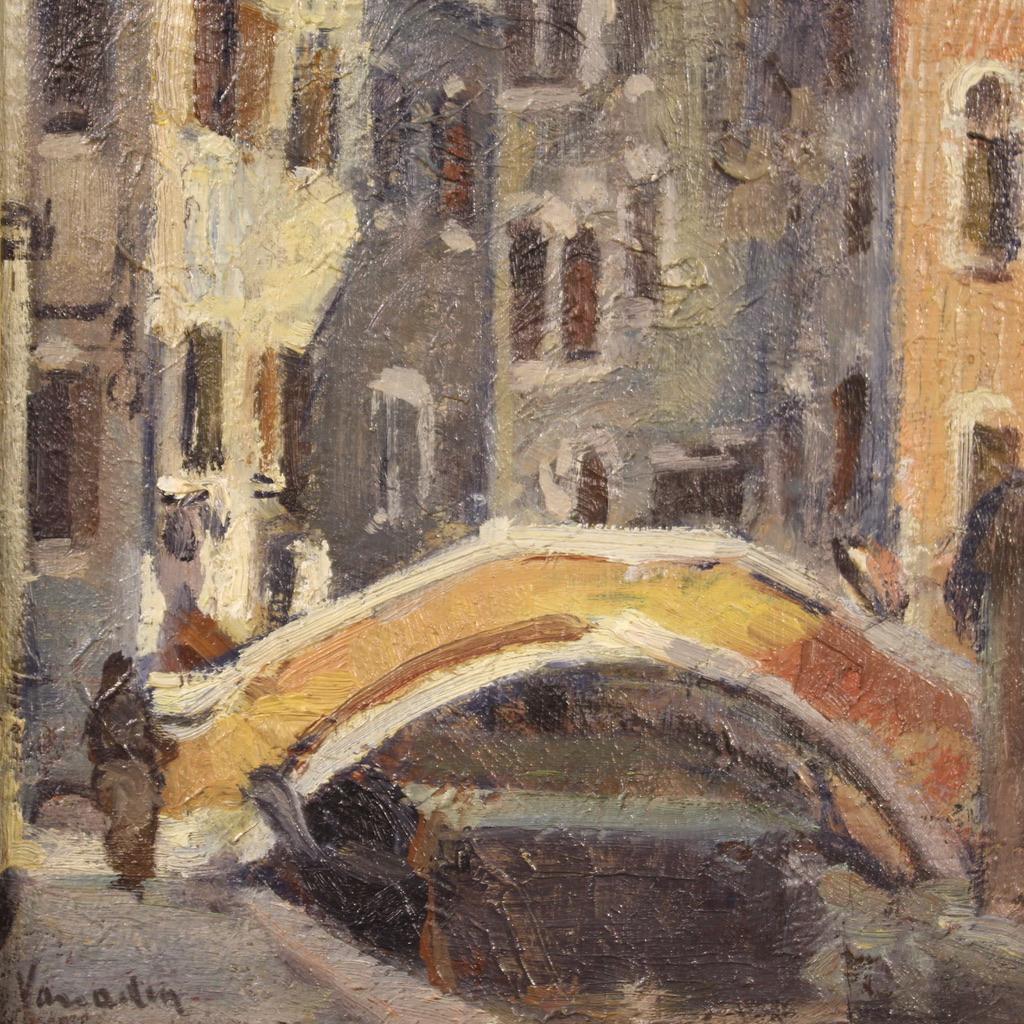 huile sur table du 20e siècle Peinture de paysage italienne ancienne signée, 1940 en vente 5