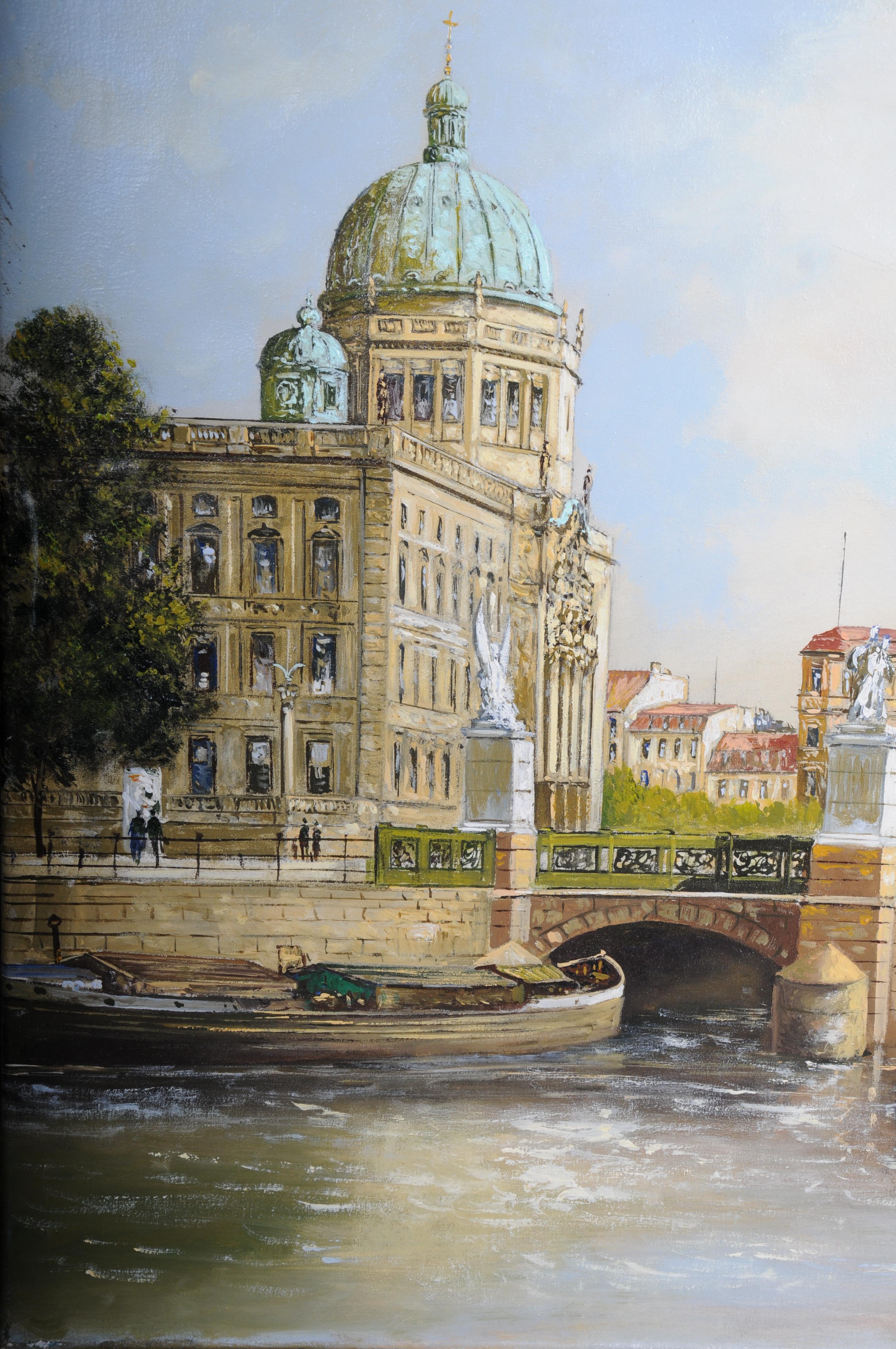 German 20th Century Oil painting by Hermann Muth, Berlin City Palace For Sale