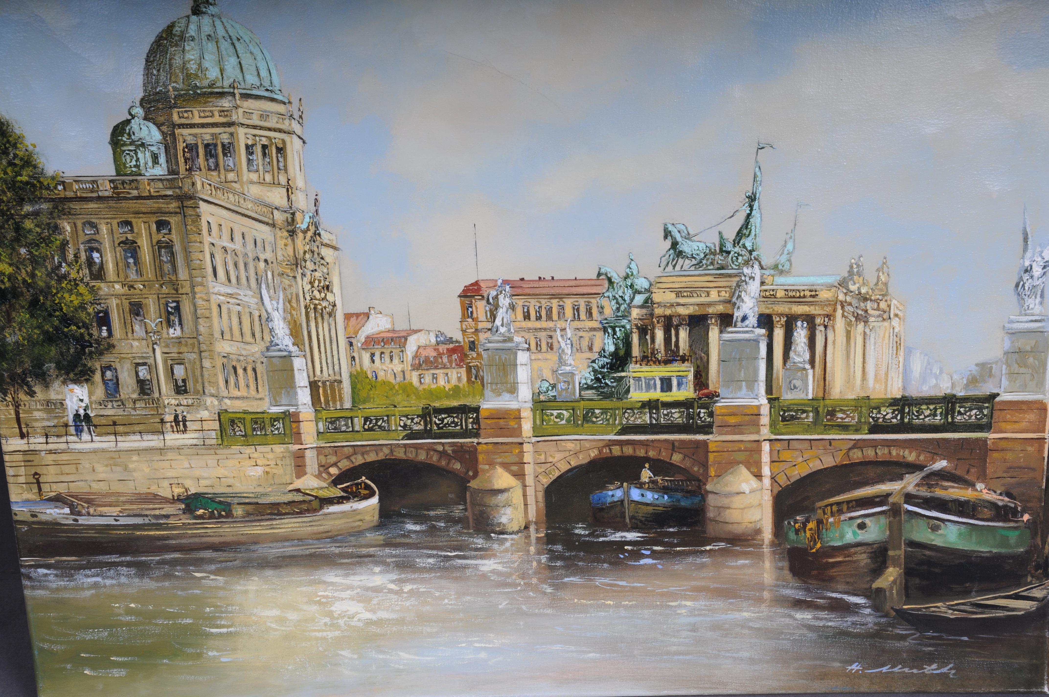 20th Century Oil painting by Hermann Muth, Berlin City Palace For Sale 1