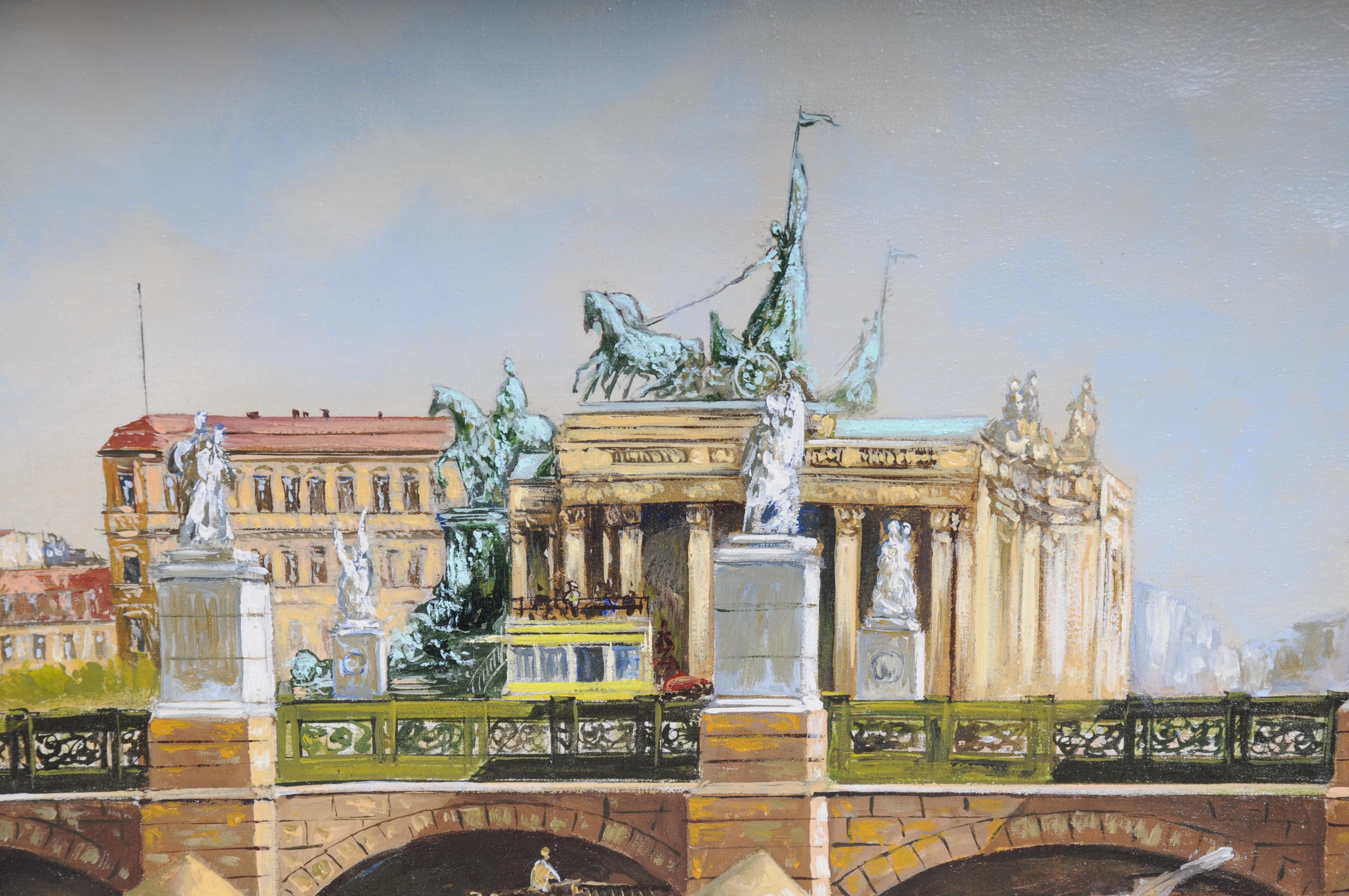 20th Century Oil painting by Hermann Muth, Berlin City Palace For Sale 2