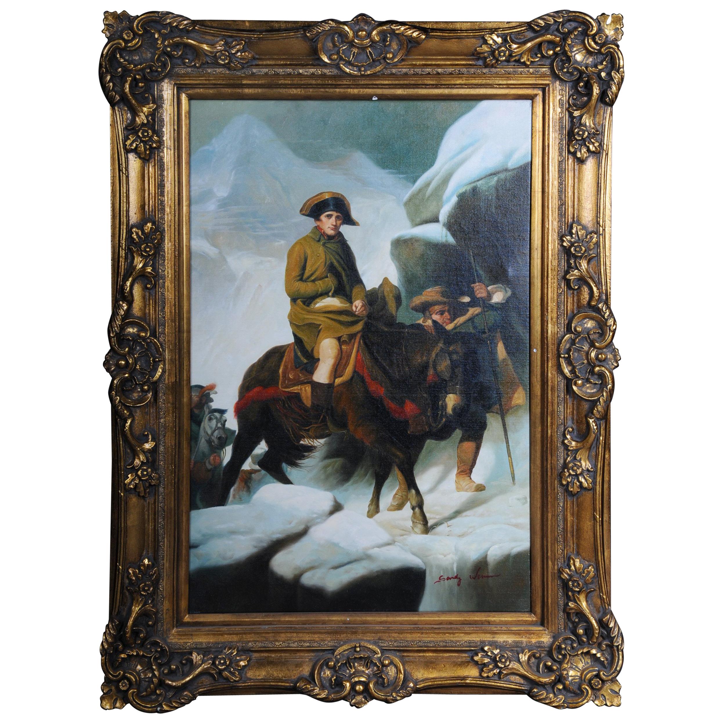 20th Century Oil Painting Napoleon on His Horse