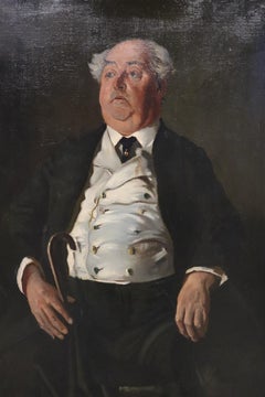 20th-century Oil Painting on Canvas Portrait of Mr. Minney