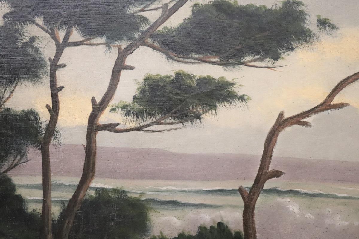 20. Jahrhundert Ölgemälde auf Leinwand Signiert L. Boulnois, Seelandschaft im Angebot 7