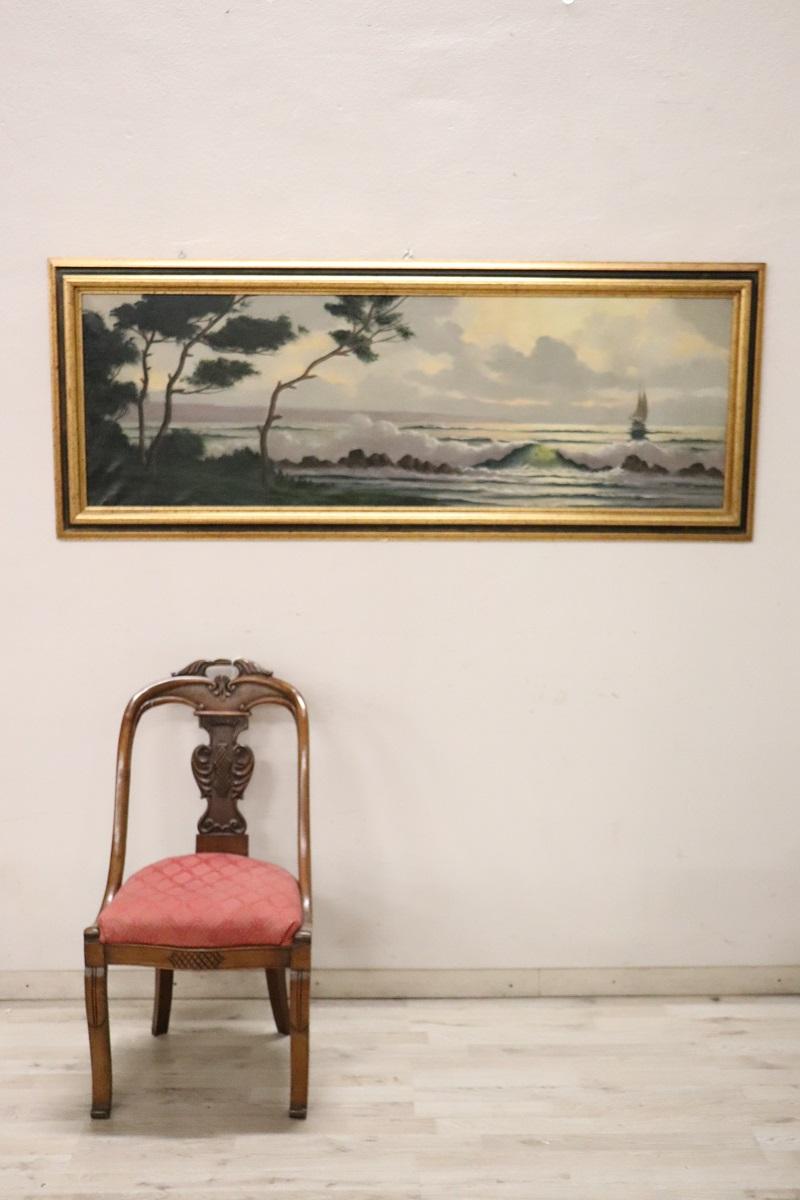 20. Jahrhundert Ölgemälde auf Leinwand Signiert L. Boulnois, Seelandschaft im Angebot 10