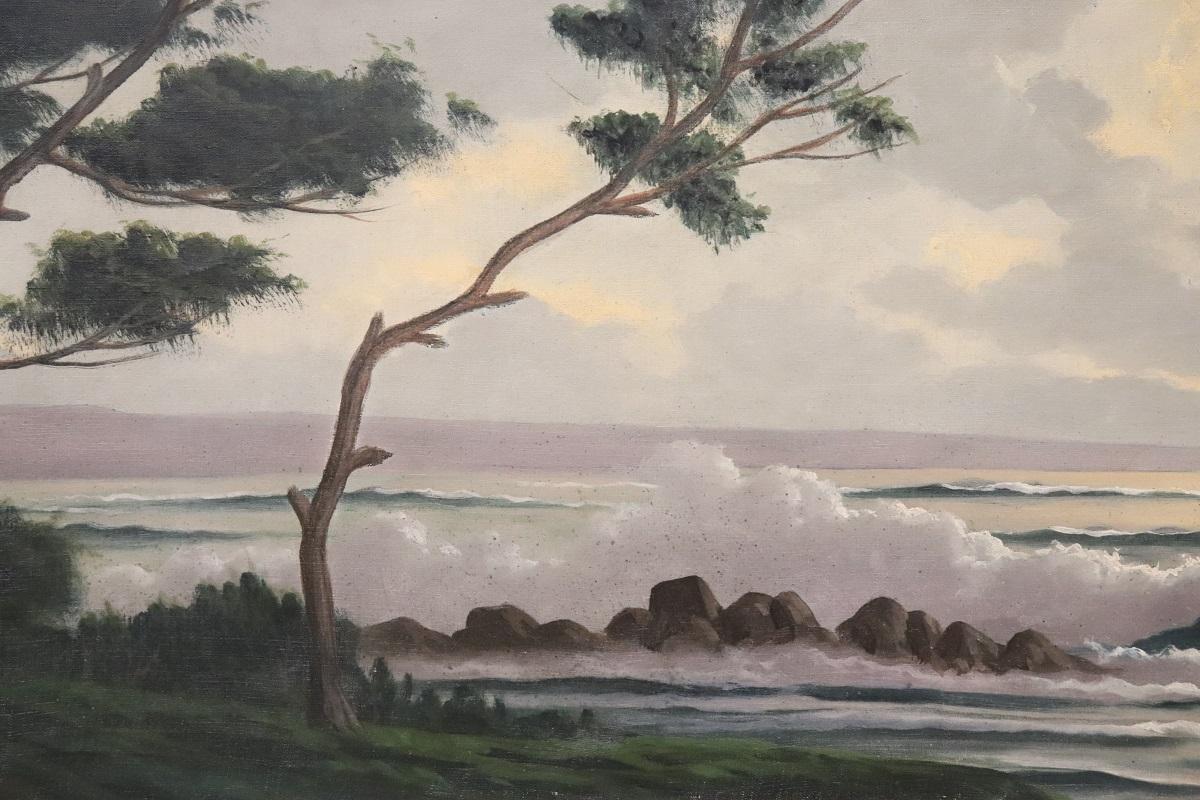 20. Jahrhundert Ölgemälde auf Leinwand Signiert L. Boulnois, Seelandschaft (Geölt) im Angebot