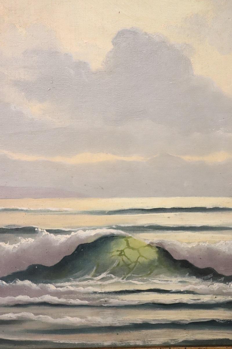 20. Jahrhundert Ölgemälde auf Leinwand Signiert L. Boulnois, Seelandschaft im Angebot 5