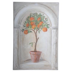 Orangefarbenes Ölgemälde des 20. Jahrhunderts, Franco, Babilonia-Brescia Italien