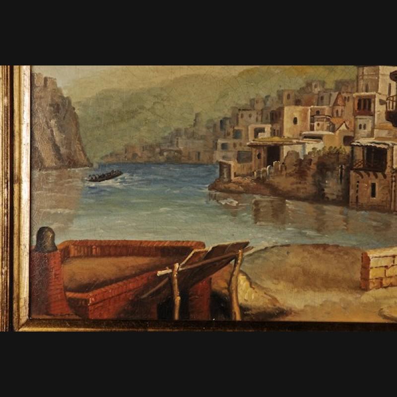 Oggetto: Città portuale caucasica, 1864
Design: Bellissima moschea dal design architettonico raffinato sul fiume con torri sullo sfondo. Opera caratteristica dell'artista dipinta in un ampio ductus di colore locale brillante e luminoso.
Tipica