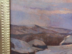 20th-Century Oil Painting - Sunset on the Snow