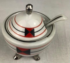 20th Century Oil Vinegar and Mustard Serving Set Mounted Porcelain