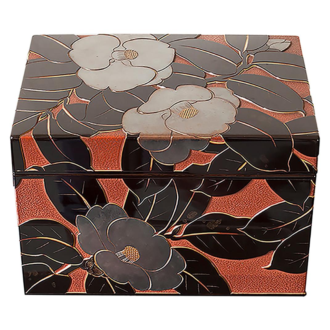 20th Century Okabe Keizo Japanese Carved Lacquer Tea Box, 1940 For Sale