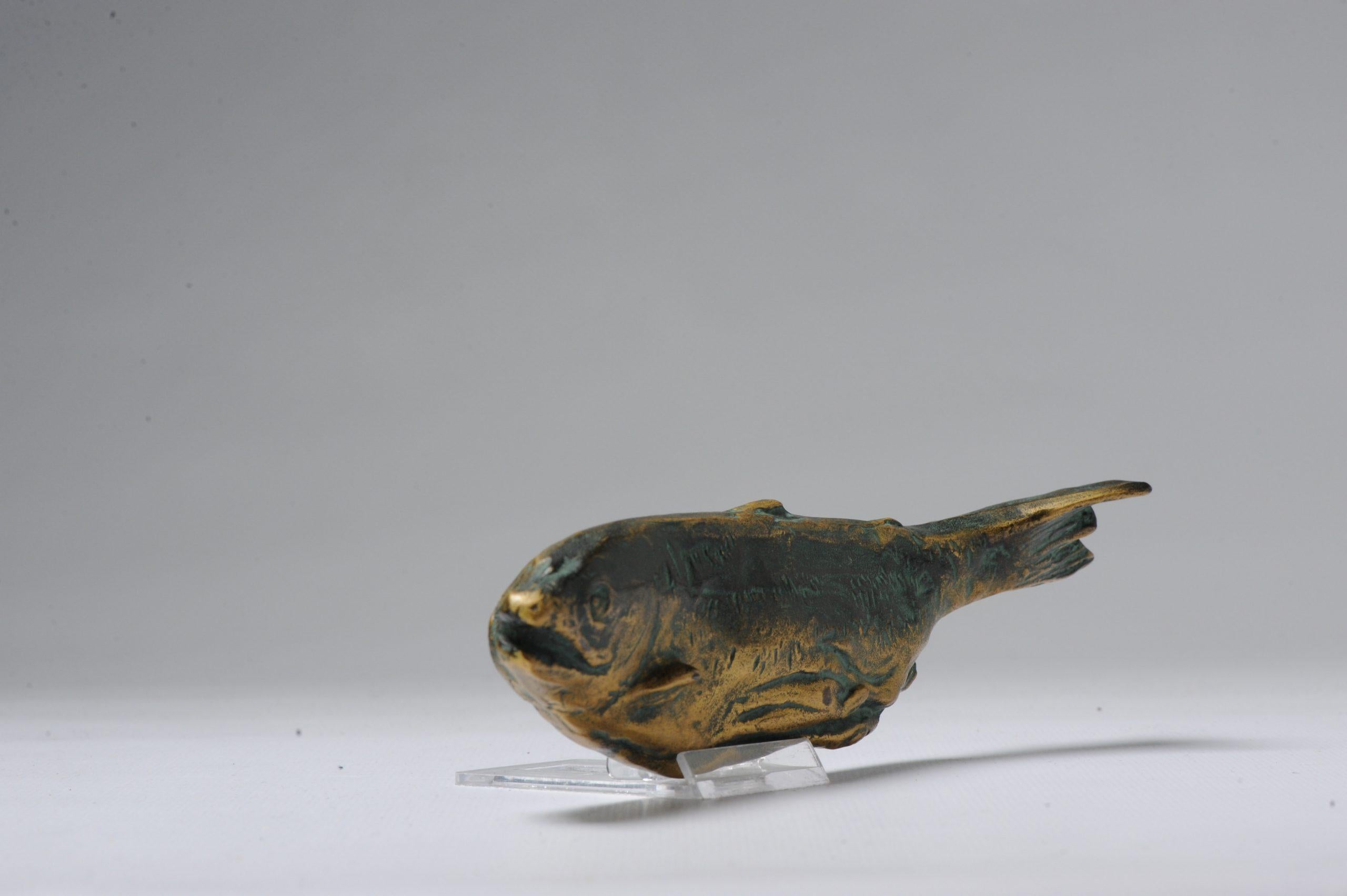 20th Century Okimono Bronze Japanese Statue of Fish Japan Marked For Sale 9