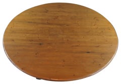 table de salle à manger ronde de style rustique en pin recyclé du 20ème siècle